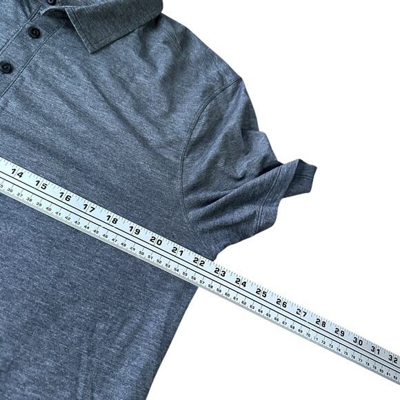 Lululemon Polo Shirt Men’s Large Gray Short Sleeve Performance Golf Pullover - Picture 6 of 9